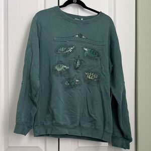 Life Is Good Green Sea Turtle Sweatshirt